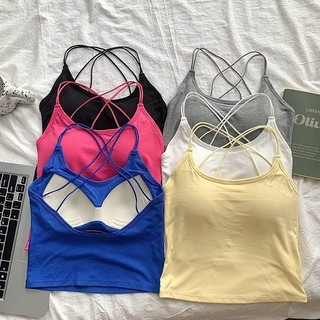 Áo Vest nữ mùa hè thể thao Yoga có miếng đệm ngực