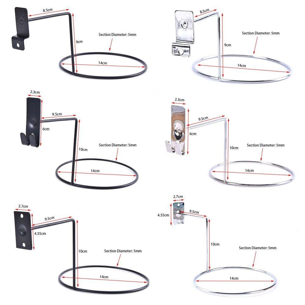 GIÁ RẺ 1 Cái Giá Đỡ Mũ, Phụ Kiện Móc Chốt Lưu Trữ Hiển Thị Nắp Giá Đỡ, Móc Treo Mũ Bảo Hiểm Kim Loại Treo Tường Màu Đen / Bạc