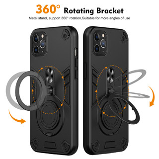 Dành Cho iphone 11 Pro Max Ốp điện thoại Kim Loại Nhẫn Đứng Mềm TPU Edge Cứng PC Mặt Sau Chống Sốc Mỏng Vỏ