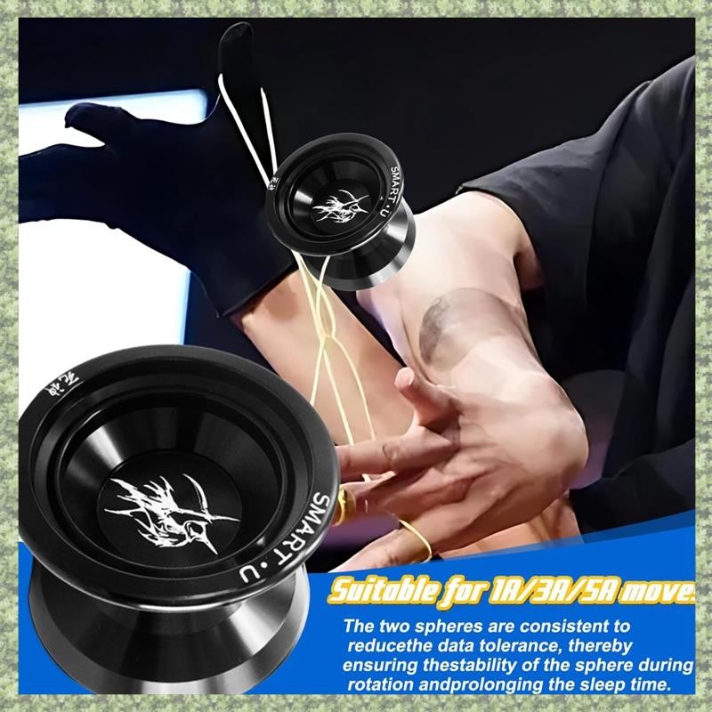 (C Z G L) LESHARE Yoyo Magic Yoyo BEBOO Yoyo S2 Vòng bi Yoyo kim loại đen đáp ứng cho trẻ em Người lớn Đồ chơi Yo-Yo chuyên nghiệp Dễ dàng cài đặt Dễ dàng sử dụng