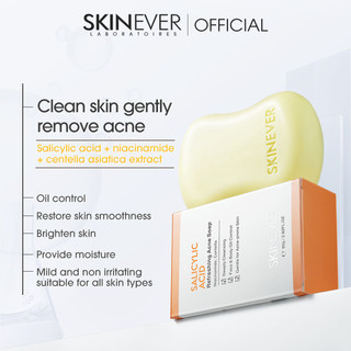 Hàng có sẵn Miễn phí vận chuyển xà phòng axit SKINEVER Salicylic Xà phòng axit Salicylic 80g