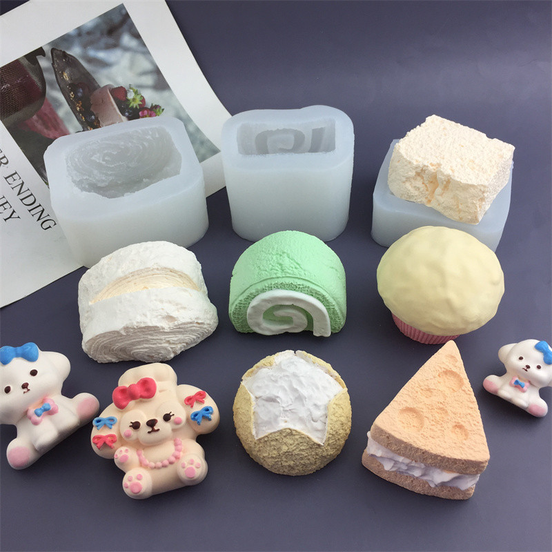 Maltese Hấp Bánh Mì Nướng Mô Hình Khuôn Silicon Bóp Đồ Chơi Mochi Toydiy Chocolate Mousse Bánh Dụng Cụ Nướng Bánh Hương Liệu Thạch Cao Khuôn