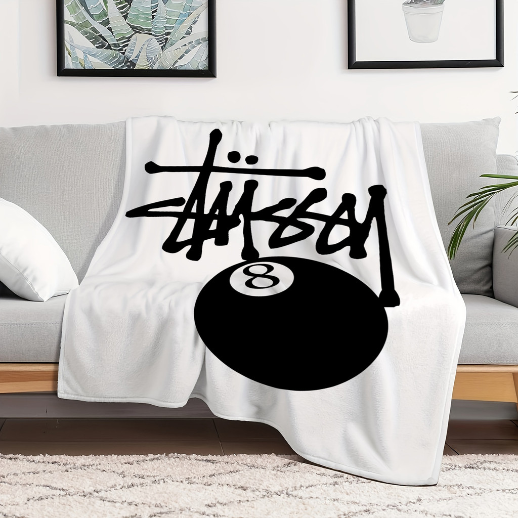 Nghệ Thuật Stussy Flannel Chăn Một Mặt In Flannel Chăn Điều Hòa Không Khí Chăn