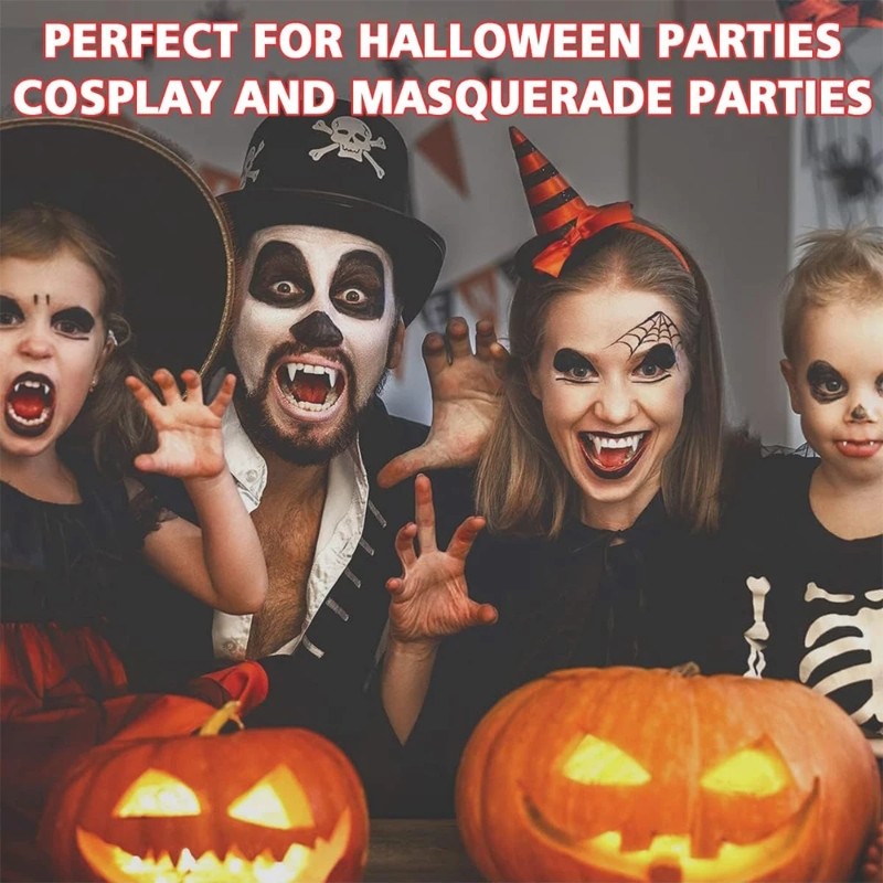 Răng Ma Cà Rồng Zombie Ma Quỷ Răng Giả Có Hộp Halloween Cosplay Chống Đỡ Đồ Chơi