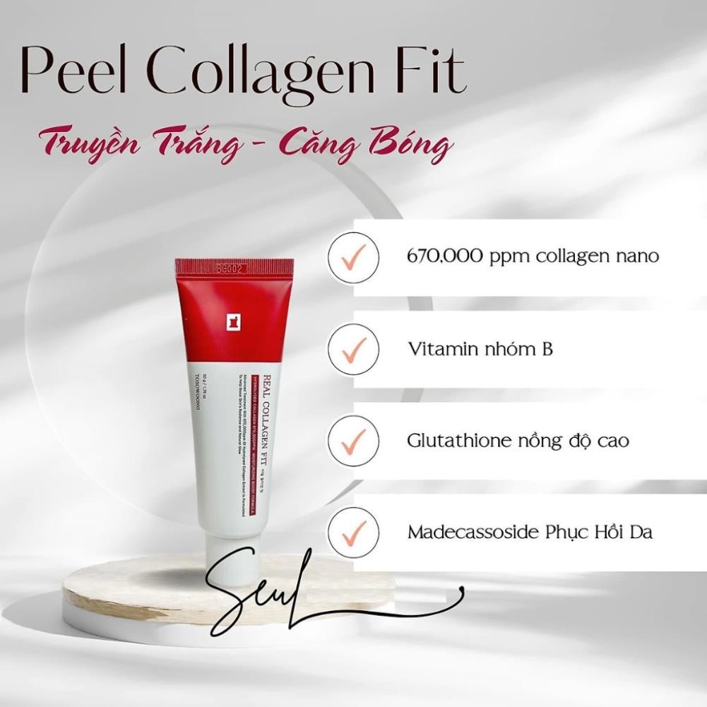 Gel làm sạch d­ưỡng ẩm da TOSOWOONG Real Collagen Fit, 50ml/tuýp - hạn 2028 Hàn Quốc peel collagen tosowoong  IS100