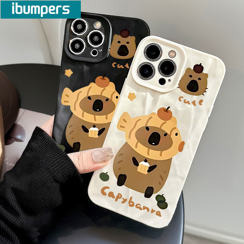 ibumpers Ốp Lưng iPhone Xinh Cute Taiyaki Capybara In Hình Ốp Điện Thoại nhám Dày Dặn Silicon Mềm Chống Sốc Chống Bẩn Cho Iphone 15 14 12 13 11 Pro Max IP 7 8 Plus Iphon X XS XR