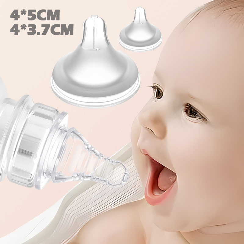 Núm xoắn ốc Núm ti siêu mềm Núm ti cổ rộng/hẹp thay thế cho bình sữa Cổ rộng silicone mềm núm vú núm vú silicon mờ