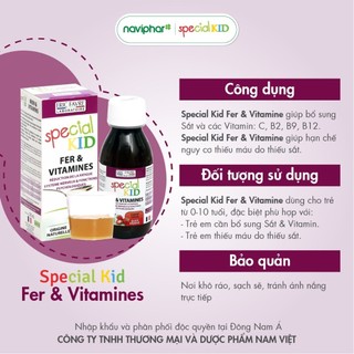 Siro Special Kid Fer Et Vitamines - Bổ sung sắt cho trẻ - Chai 125ml