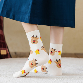 Tất Cotton thời trang Chống mài mòn mạnh mẽ Giáng sinh Yếu tố mềm mại Không dễ phai tất Cotton
