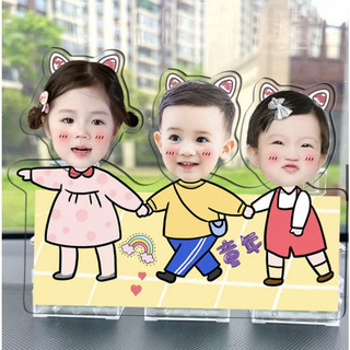 Standee Lắc Đầu Custom Ghép Mặt 3 Người In Theo Yêu Cầu Chibi Trang Trí Bàn Học Bàn Làm Việc