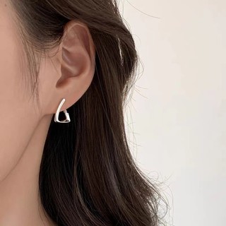 S925 Bạc Hình Học Vòng Bông Tai Đơn Giản Trang Sức Thời Trang Nữ Quà Tặng Học Sinh