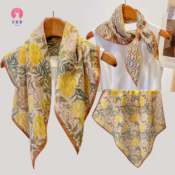 Khăn choàng vuông bằng vải lanh Cotton 70 * 70cm Xuân Thu Khăn ấm áp Văn học Nhỏ Tươi Hoa Khăn trùm đầu Tính khí Vuông nhỏ Đa chức năng Khăn lụa trang trí Khăn quàng cổ thời trang