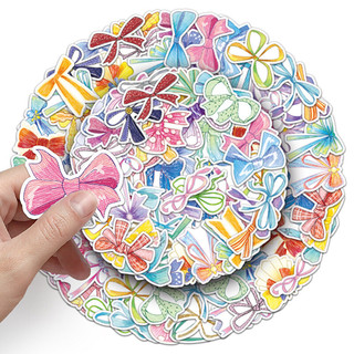 Bộ 50 Màu Nơ Hoạt Hình Miếng Dán Laptop Xe Đạp Đàn Guitar Ván Trượt Miếng Dán Kid DIY Graffiti Miếng Dán