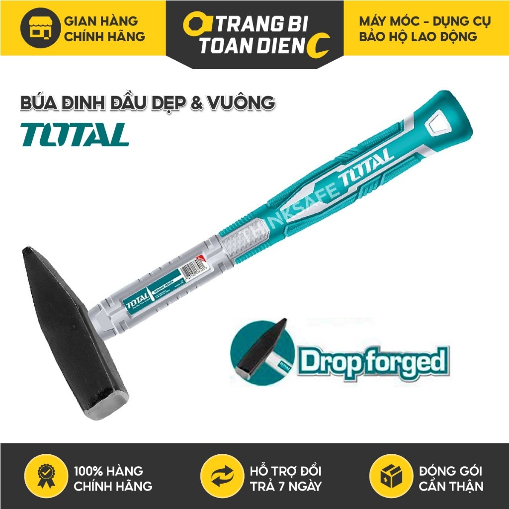 Búa đinh đầu dẹp và vuông Total, trọng lượng 100g - 300g đầu búa rèn ...