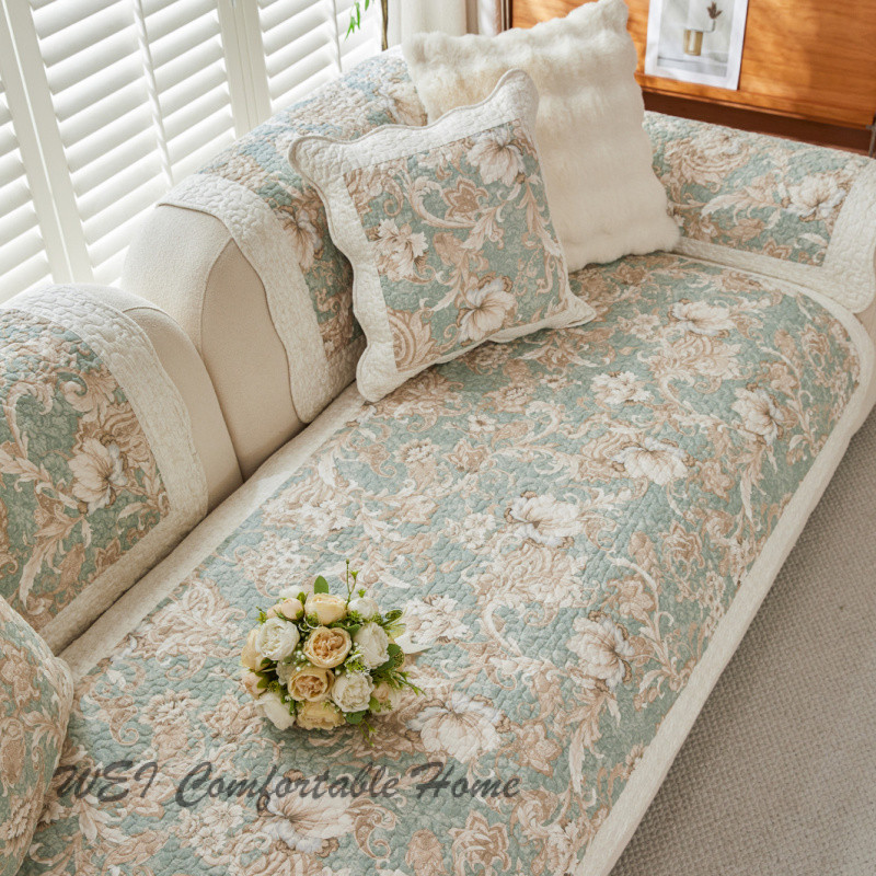 Đệm ngồi 100% cotton cổ điển phong cách Châu Âu bọc vải nghệ thuật chống trượt bọc lưng Đệm Sofa Cotton giặt nước thông dụng bốn mùa