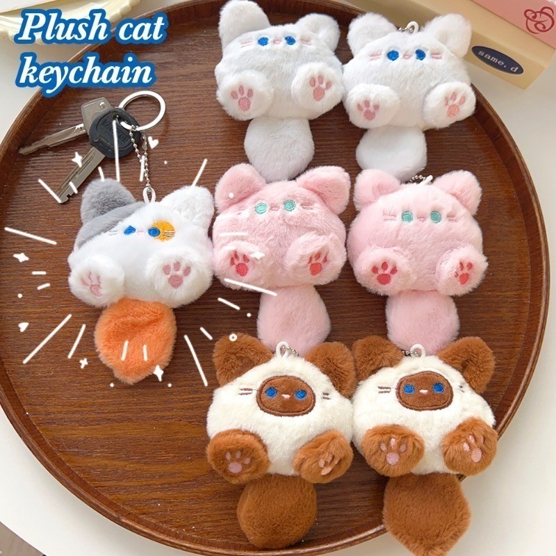 [Đặc sắc] Móc khóa mèo sang trọng dễ thương - Phụ kiện treo Kawaii - Bùa búp bê sang trọng bằng điện thoại - Đồ trang trí túi - Đồ trang trí treo móc khóa - Quà sinh nhật cho trẻ em