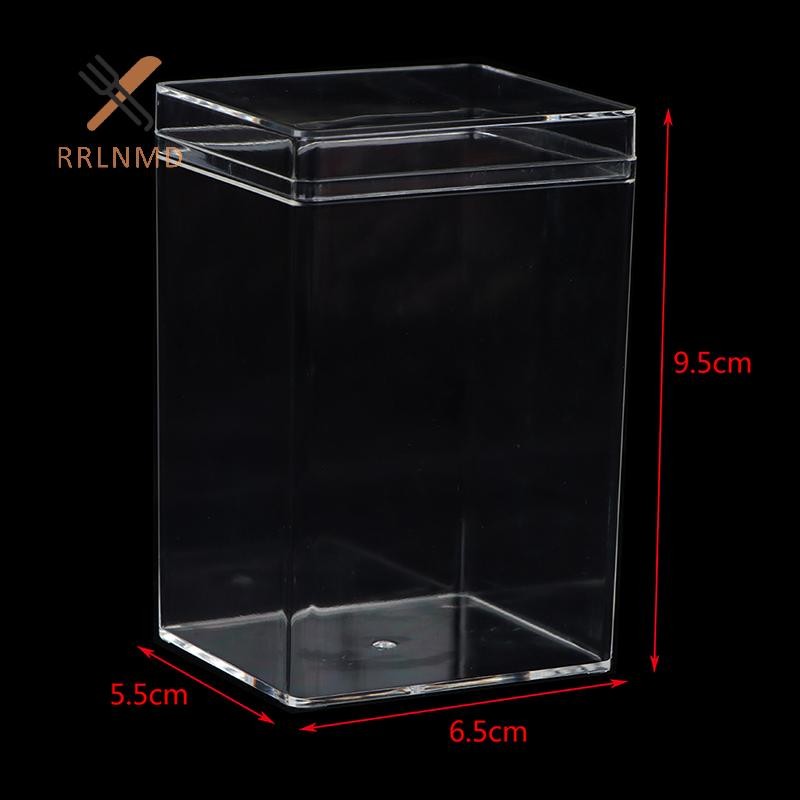 Rrlnmd Hộp nhựa hình chữ nhật Bánh quy búp bê kẹo Quà tặng Hộp đóng gói Hộp trong suốt MỚI