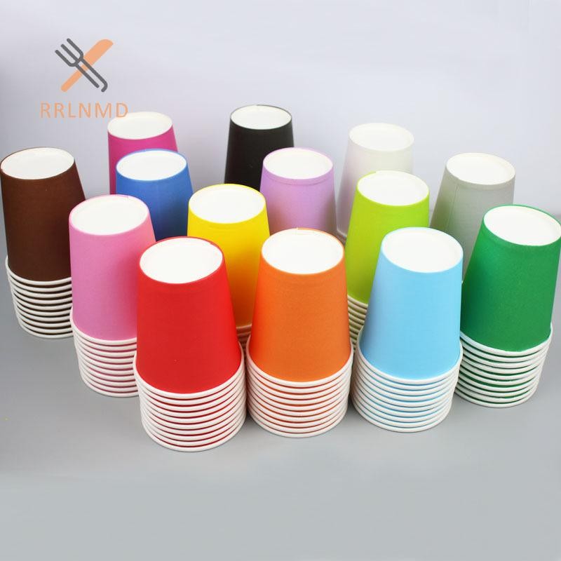 Rrlnmd 10 Chiếc 9oz 250ml Cốc Giấy Dày Chắc Chắn Cốc Dùng Một Lần Cưới Sinh Nhật Ngày Lễ Dùng Một Lần Bộ Đồ Ăn MỚI
