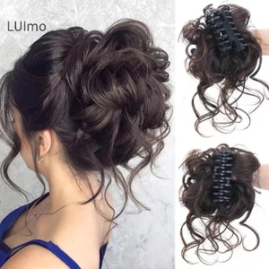 Luimo Tổng Hợp Tóc Bun Chignon Lộn Xộn Xoăn Kẹp Tóc Co Giãn Scrunchy Giả Tóc Miếng Cho Nữ Kẹp Tóc SBS