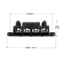 Đầu nối điện YRBWD, Khối phân phối điện DC 4 chiều 48V 250A, M8 M10 bền bỉ 5 / 16 "3 / 8" Khối đầu cuối thanh đinh tán cho thuyền xe tải RV Caravan