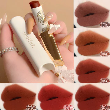 Son môi ren mờ cốc chống dính mờ lâu trôi Son môi làm đẹp nữ tính Son nhung mờ trang điểm dưỡng ẩm bóng môi đỏ trang điểm làm đẹp 6 màu