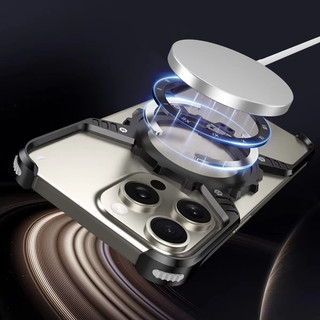 [Jlk] Ốp điện thoại đế phát sáng từ tính bằng kim loại sang trọng cho iPhone 14 13 15 16 Pro Max Plus Vỏ ốp lưng không vành bằng nhôm rỗng