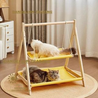 [DELION] Võng Mèo Bunk Giá Đỡ Giường Thú Cưng Giường Nhỏ Mèo Xoay Mèo Litter Lớp Trên Võng Gỗ Chắc Chắn Bốn Mùa Đa Năng