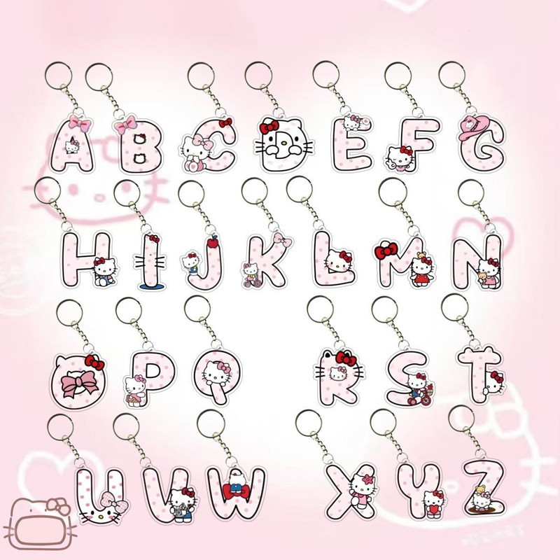 Móc Khóa Chữ Cái Tiếng Anh Hello Kitty - Quà Tặng Sango