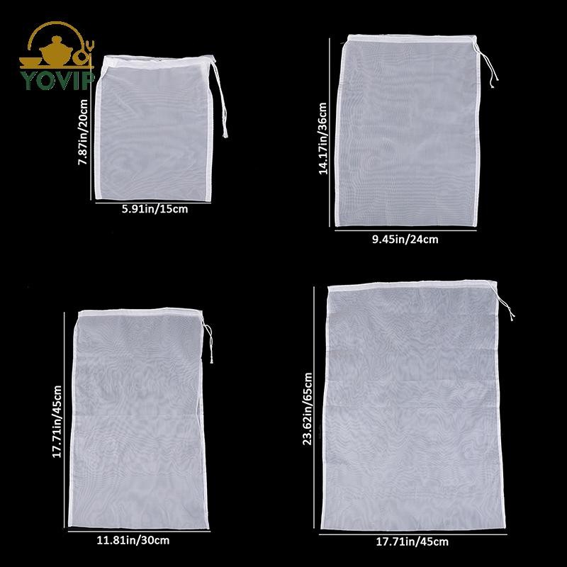 YOVIP Túi Lọc Sữa Đậu Nành 100 Lưới Mịn Có Thể Tái Sử Dụng Nước ép Cà Phê Dây Rút Nhà Bếp Lọc Thực Phẩm VN