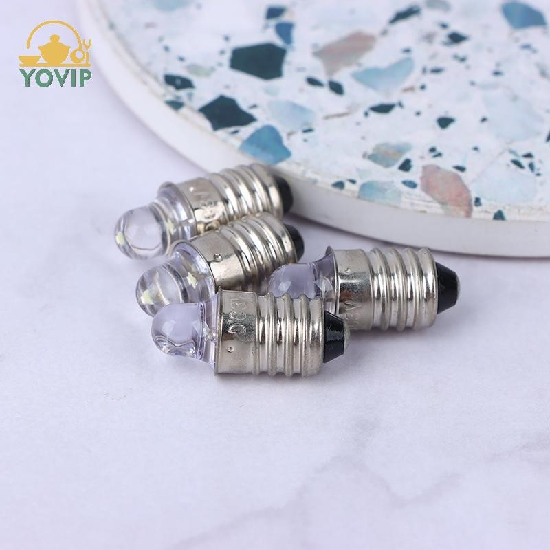 YOVIP 2 Bóng đèn LED E10 3V/6V thay thế cho đèn pin, ánh sáng trắng ấm VN