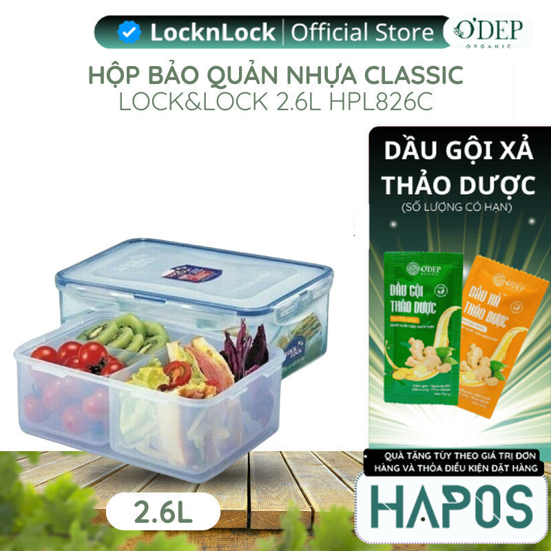Hộp bảo quản nhựa classic 3 ngăn 2.6L LocknLock HPL826C - Hàng chính ...