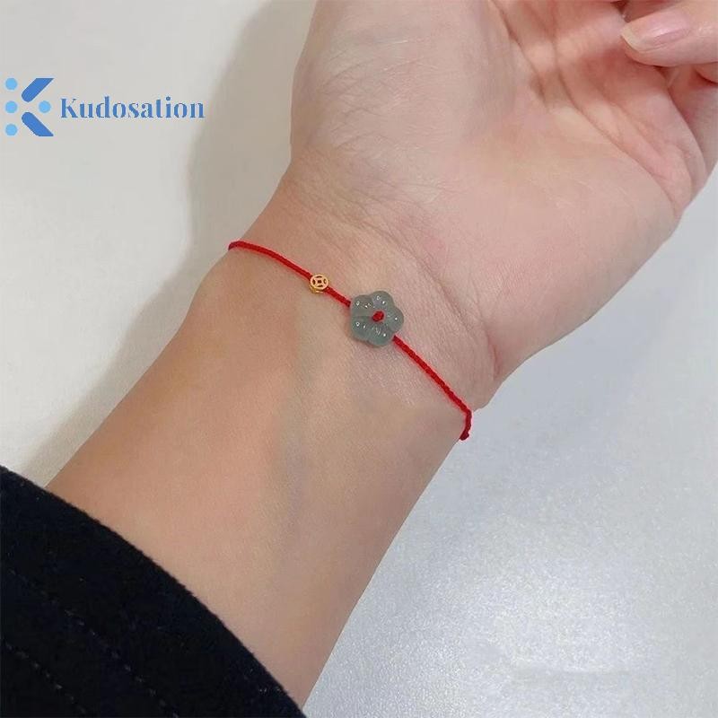 Kudosation Thời Trang Sáng Tạo May Mắn Hoa Giàu Tay Dây Nhẫn Dành Cho Nữ Có Thể Điều Chỉnh Handmade Bím Vòng Tay Trang Sức Cặp Đôi Quà Tặng
