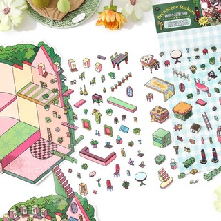 Cabin 9.0 Sổ Tay Tự Làm Cảnh Trang Trí Miếng Dán Gói Magic Series Chủ Đề Cảnh Quan Dán
