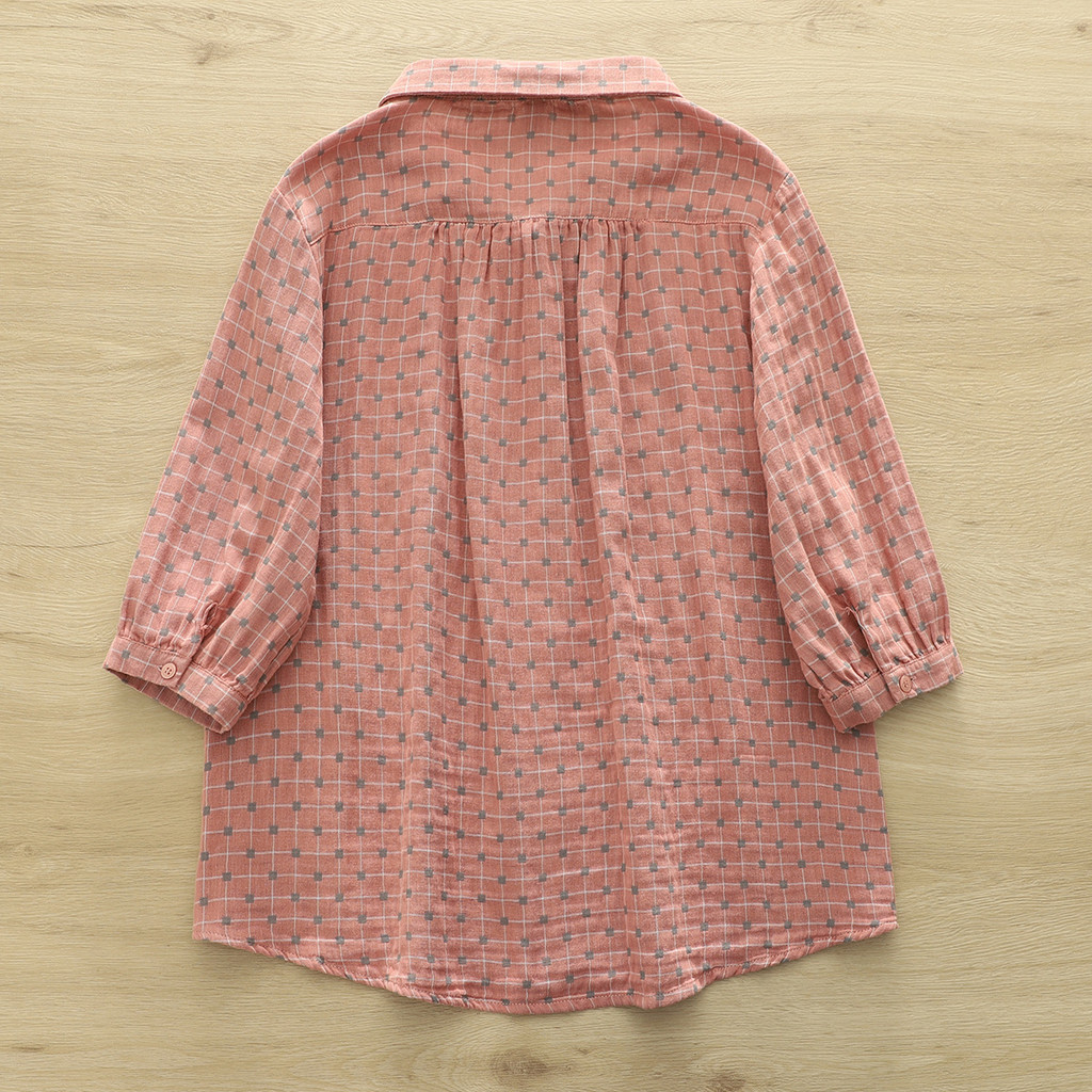 Áo sơ mi nữ cotton thoáng khí, phù hợp mặc hàng ngày mùa hè
