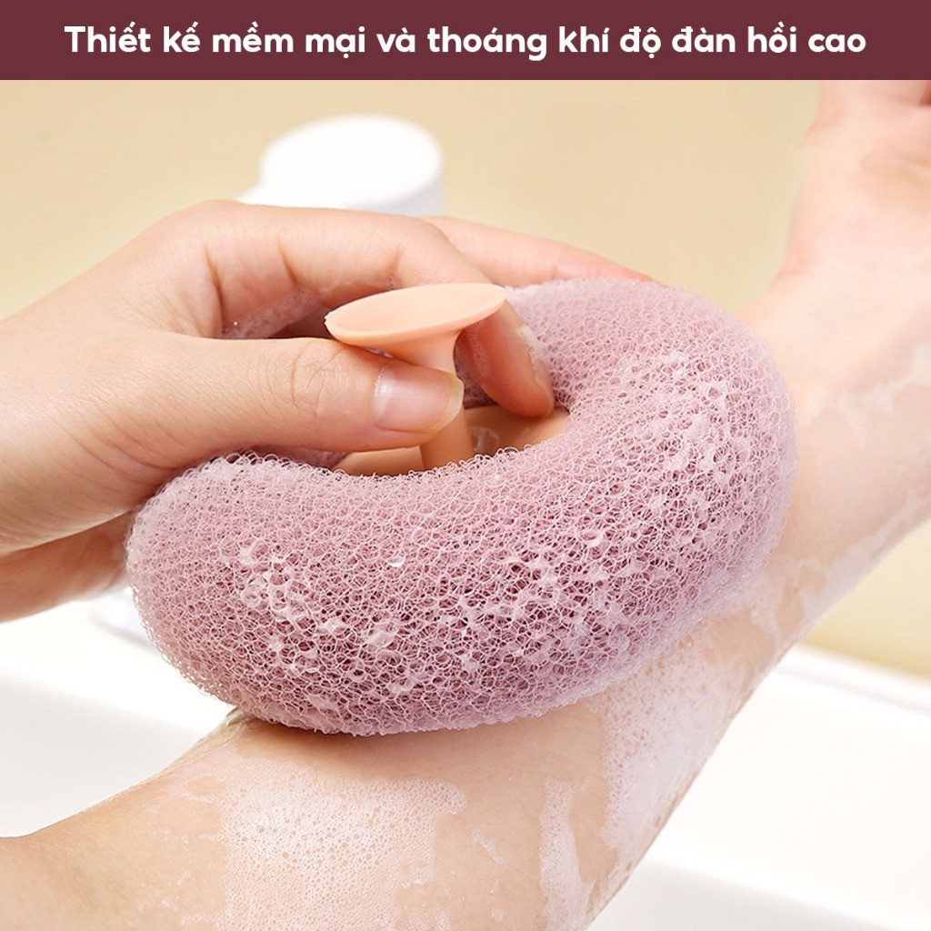 Bông Tắm Tẩy Tế Bào Chết Tròn Cao Cấp 2 Màu Bông Tắm Tạo Bọt Siêu Mềm Kì Cọ Gét Tẩy Da Chết