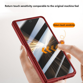 Ốp Điện Thoại Bản Lề Da Cảm Giác Da Cho Honor Magic V5 5G Bảo Vệ Toàn Diện Chống Sốc Có Phim Cường Lực
