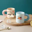 Cốc Sứ Có Quai Kèm Sticker ,Ly Sứ Dày Dặn, Uống Nước, Uống Sữa, Cafe Siu Xinh CSU018