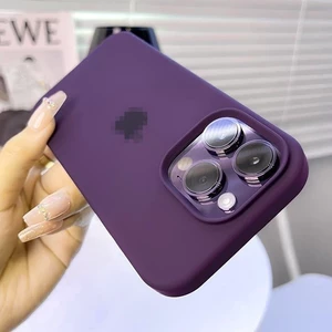 Ốp điện thoại silicon lỏng mờ cho IPhone 7 8 Plus XR XS Max 11 12 13 14 15 16 Pro Max 14 15 Plus Candy TPU Phone Case Big Hole LOGO