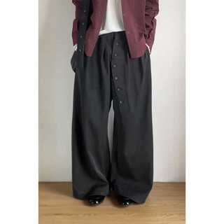 Quần nam thẳng xếp nếp style retro Hàn Quốc, phù hợp mùa hè, đa năng