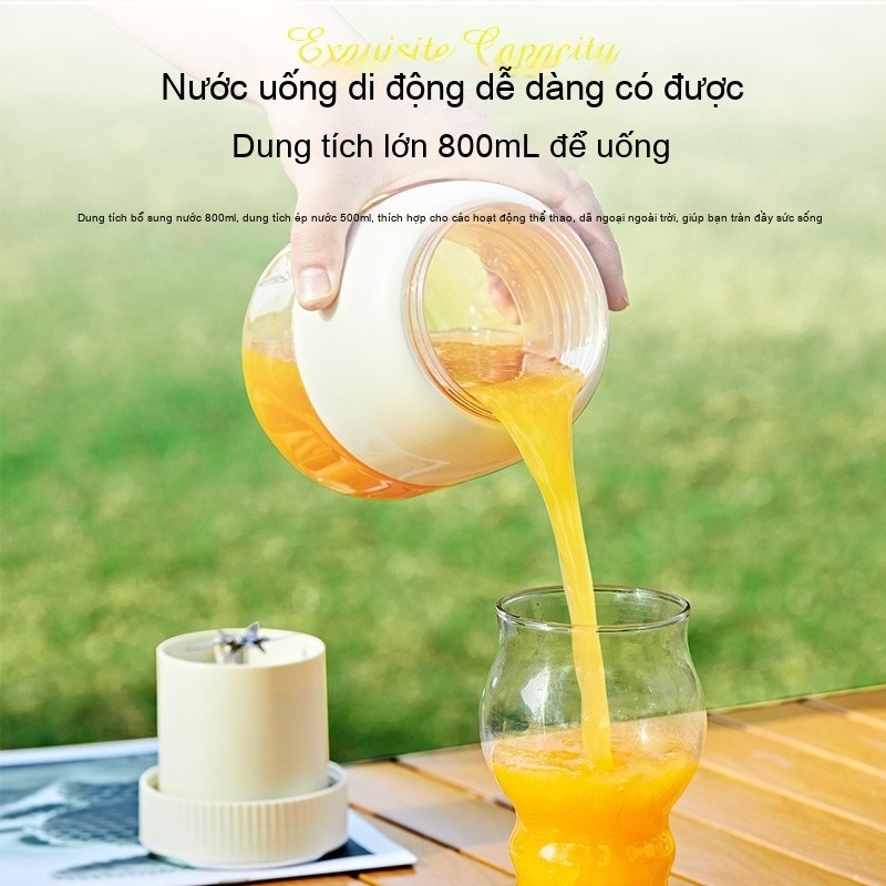Máy Ép Hoa Quả Cầm Tay 800ML Dung Tích Lớn - Máy Xay Sinh Tố Đa Chức Năng - Dùng Cho Gia Đình & Đi Chơi