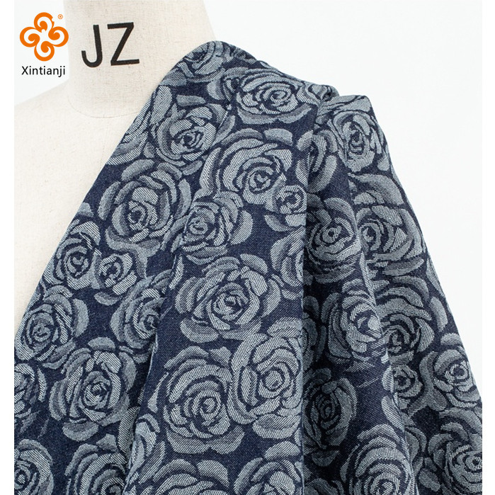 Vải Jeans Hoa Hồng Vintage Denis Jacquard 50x170cm - Phù Hợp May Quần Áo, Váy và Hành Lý DIY