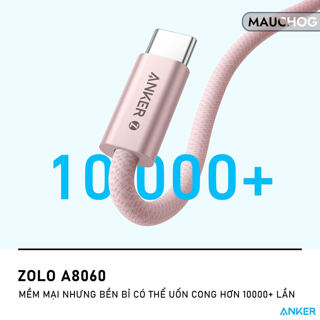 Cáp Sạc Nhanh Anker 240W Type C To Type C Cho Điện Thoại iPhone 17 Pro Max 16 15 Laptop Macbook iPad
