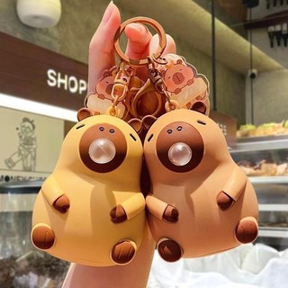 Dễ Thương Kapibara Thổi Bong Bóng Đồ Chơi Hoạt Hình Sáng Tạo Móc Khóa Học Sinh Influencer Schoolbag Mặt Dây Chuyền Cặp Đôi Quà Tặng