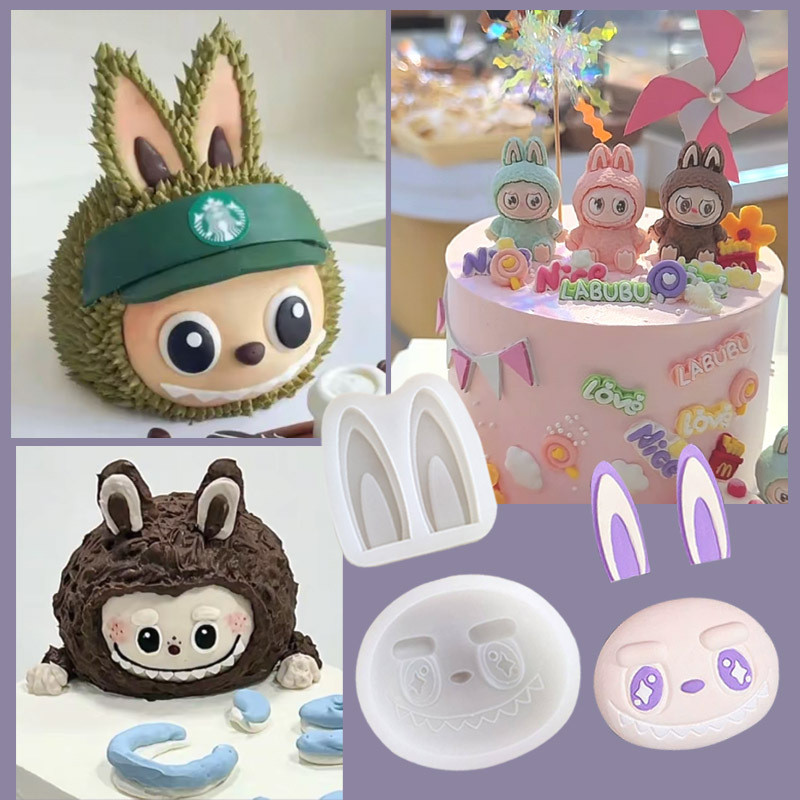 DIY Hoạt Hình Sang Trọng Labububu Dòng Khuôn Silicon Fondant Chocolate Mousse Bánh Trang Trí Khuôn Bánh Pudding Sữa Thạch Kem Khuôn