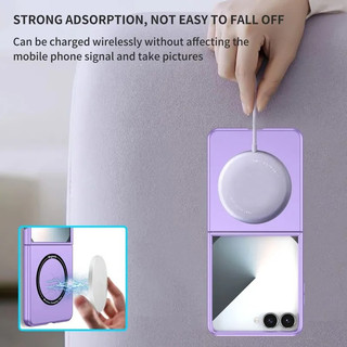 Ốp lưng cảm giác da siêu mỏng từ tính cho Samsung Galaxy Z Flip 7 6 5 4 3 Vỏ sạc không dây