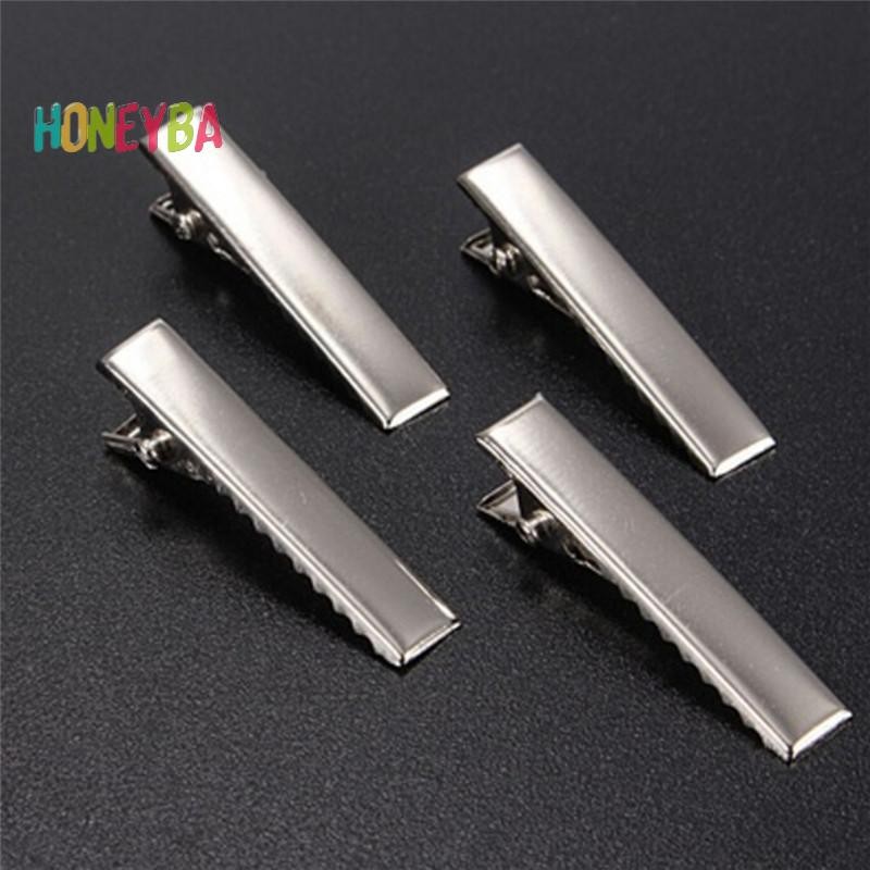 < Honeyba > 50 Kẹp Tóc Kim Loại Phẳng Bạc Thời Trang Prong Kẹp Tóc Bằng Kim Loại Kẹp Tóc