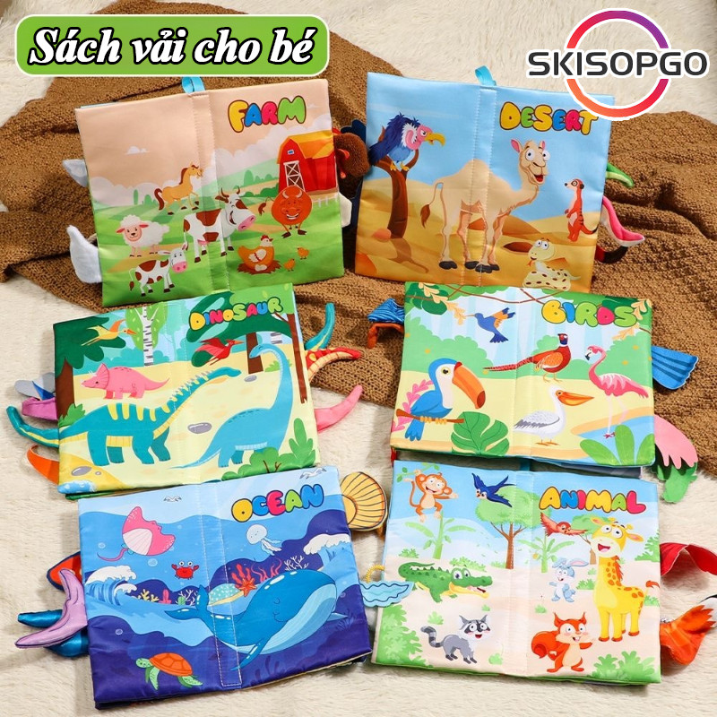 Sách Vải Cho Bé, Sách Vải Cho Bé Có đuôi Sách Mềm Giáo Dục Sớm Khai Sáng Đồ Chơi, An Toàn Cho Bé