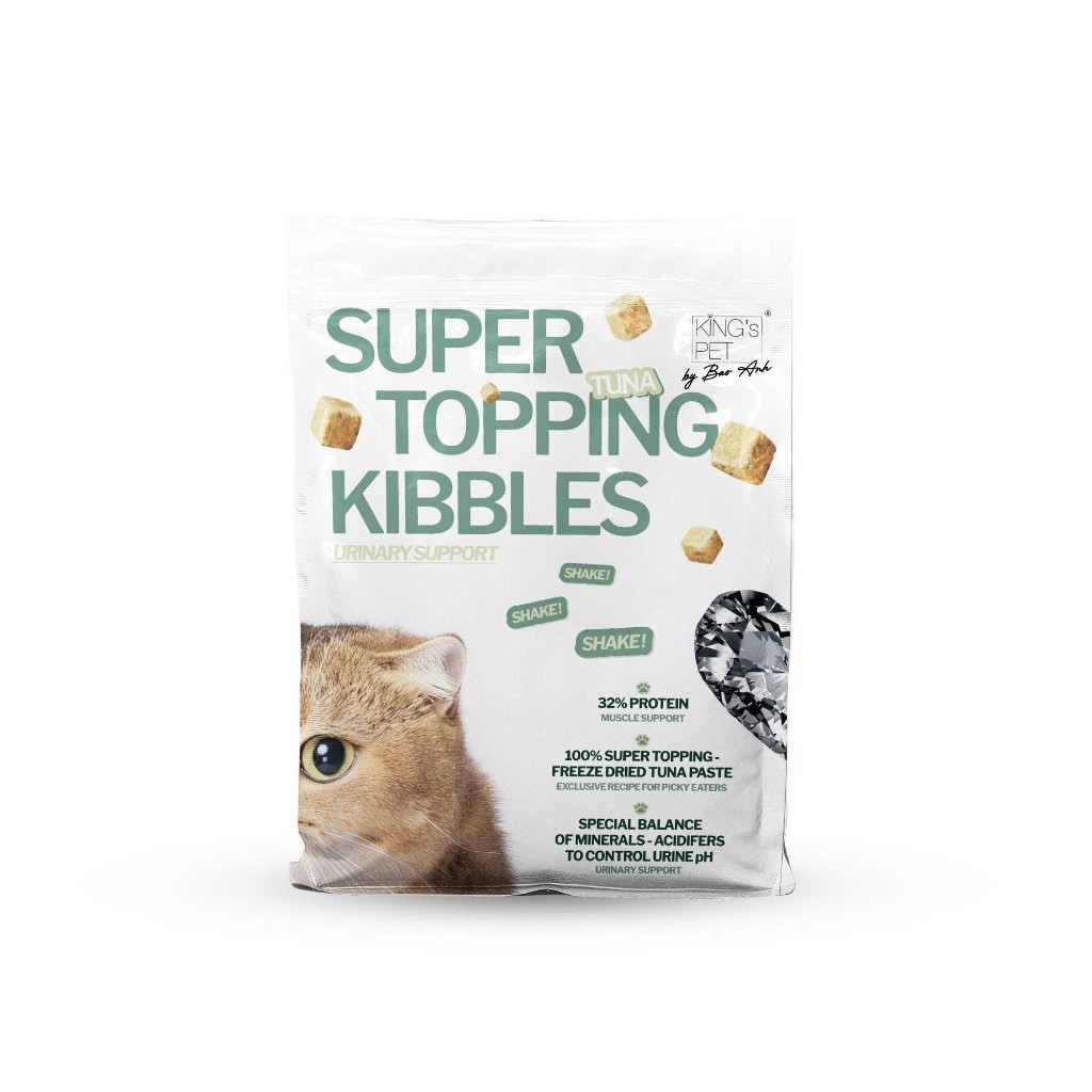 Hạt Siêu Topping Cá Ngừ KING'S PET BẢO ANH 1kg – Hỗ Trợ Búi Lông & Tiết Niệu – Pate Sấy Thơm Ngon Cho Mèo Kén Ăn