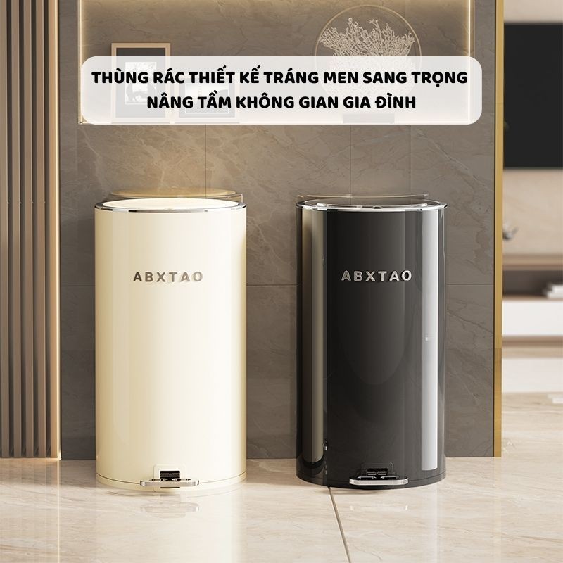 Thùng Rác Inox Tròn Sang Trọng 8L - 20L, Thùng Đựng Rác Đạp Chân Có Nắp Kèm Lõi Cho Gia Đình TR040 | BigBuy360 - bigbuy360.vn