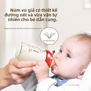 Youkebei Bình sữa cho trẻ sơ sinh từ 0-6 tháng, bình uống nước chống đầy hơi, bình sữa cổ rộng cho bé